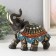 Polystone souvenir "Elephant in Red-blue Popone" MIX 16x8x15 cm