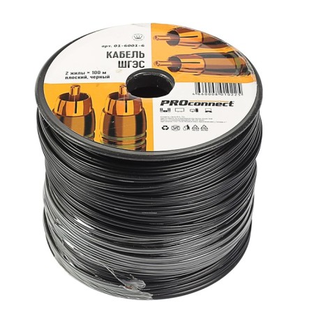 ProConnect cable SHGES, 2 veins, flat, 100 m, black, 01-6001-6