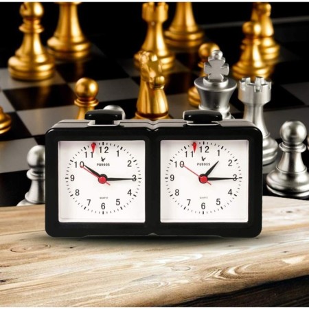 Chess hours, double, Leap PQ9905, 11 x 20 x 5 cm, 1 aa-1