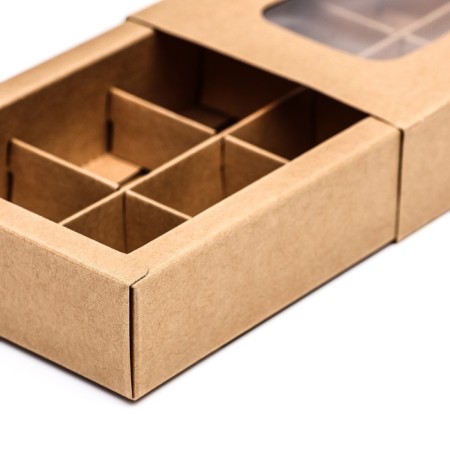 Folding box for 10 sweets, craft, 9.8 x 22 x 3.5 cm-4