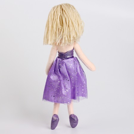 Soft toy "doll" in a purple dress, 35 cm-2