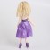 Soft toy "doll" in a purple dress, 35 cm