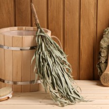 A broom for a bath eucalyptus with a braid, in Europros
