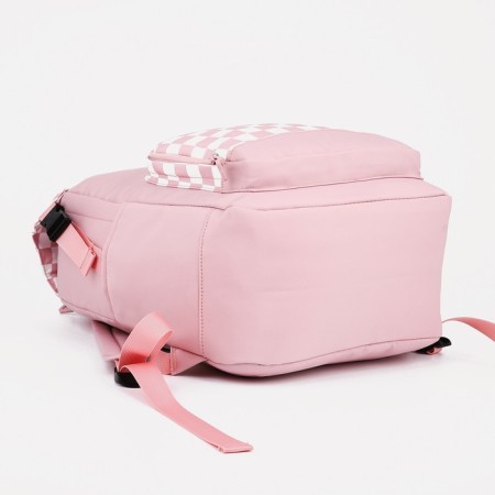 School backpack from textiles, 5 pockets, pink color-4