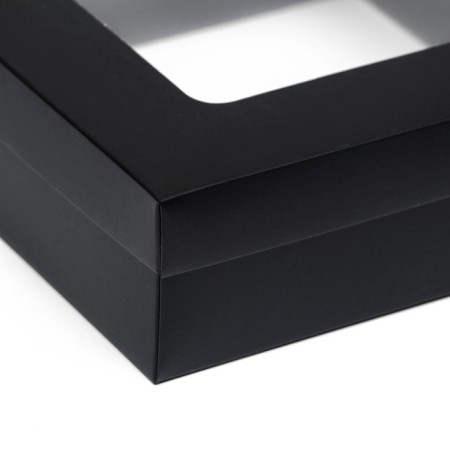 The box is folding, the lid is, black, with a window 20 x 20 x 6 cm-2