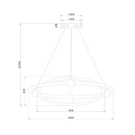 Suspension chandelier Arte Lamp Harley A2196SP-3CC, LED, 75 W, 80x80x120 cm, 9000 lm, remote control, chrome-4