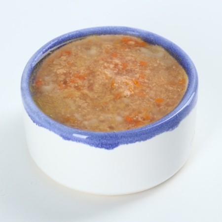 Влажный корм Пушистое счастье Беззерновой суп с курицей и рисом, для кошек, 80 г.-1