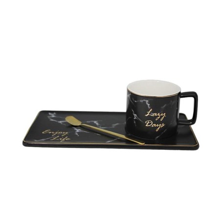 A cup with a saucer and a spoon Lenardi, 250 ml