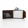 Male purse on magnets, department for bills, cards, coins, brown color