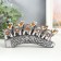 Polystone souvenir "Five elephants on a tusk with flowers" silver 17x4x8 cm