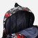School backpack from textiles 2 departments with lightning, external pocket, gray/red color