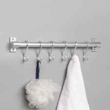 Twohind holder, 40 cm, 6 hooks, aluminum