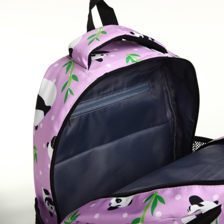 School backpack on lightning, 3 outer pockets, lilac color-3
