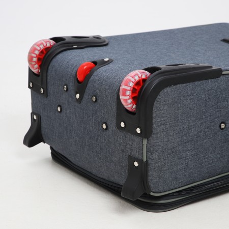 Small suitcase 24 "On the zipper, code castle, with extension, the color is gray-7