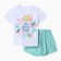 Female home set (T-shirt, shorts), mint color with flower, river 46