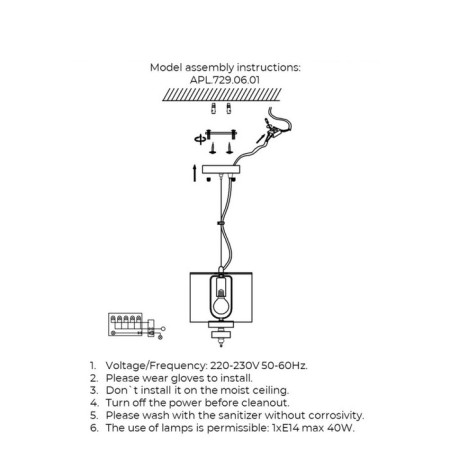 Suspended lamp Mona E14 60W-11
