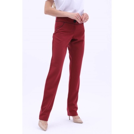 Female trousers, size 50, burgundy color-4