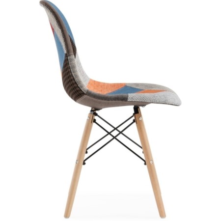 Wooden chair multicolor array of beech/metal/fabric, natural/colored 47x50x84 cm-2