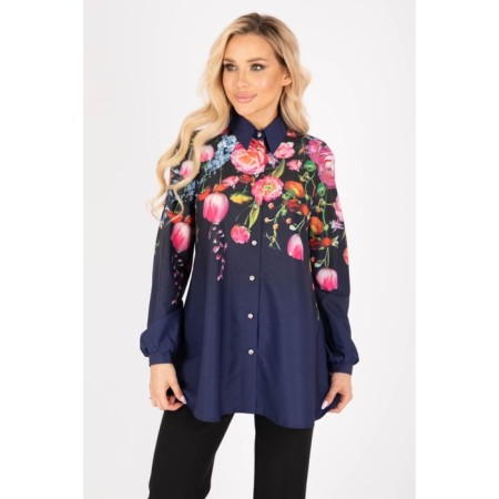 Female blouse, size 46, blue color-7