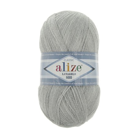 Yarn "Lanagold 800" 49% wool, 51% acrylic 730m/100g (684 ash. Melange)-1