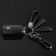 Key keychain loop with a mobile phone number, carbine, black