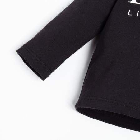 Long sleeve T-shirt Troshka I am "Little Boss", height 80-86 cm, black color-1