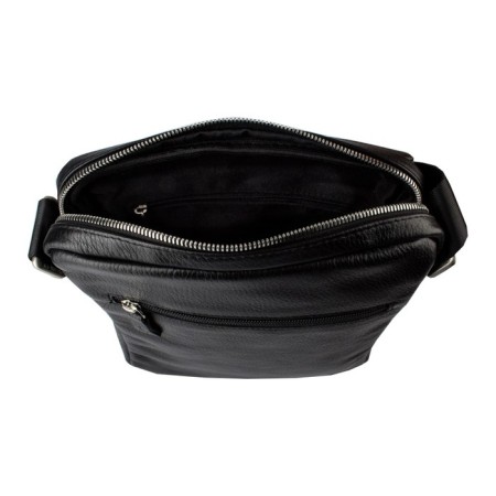 Male bag, lightning department, 2 outer pockets, adjustable belt, black color-2