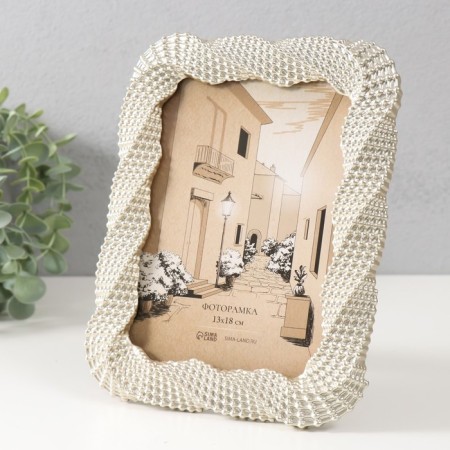 Photo frame Polystone 13x18 cm "Necklace" Light gold 17.7x1.8x23 cm-1