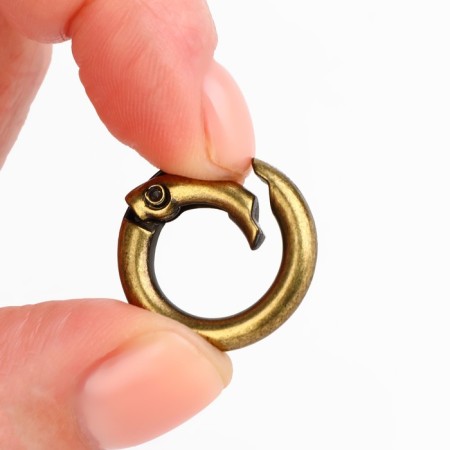 Karabin ring, d = 13/20 mm, thickness - 3.5 mm, 5 pcs, bronze color-2