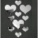 Interior stickers "hearts", mirror, decor on the wall, set 10 pcs, 14 x 15, 9 x 10 cm