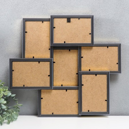 Photo frame plastic in 7 photos "Kruzo", col. gold-1