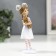 Souvenir Polystone "Baby with flowers in her hair, with a bear" 16x4.5x5.5 cm