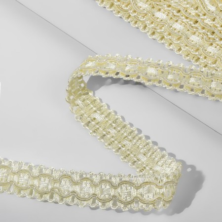 Decorative braid, 16 mm, 9.1 ± 0.5 m, cream color-1