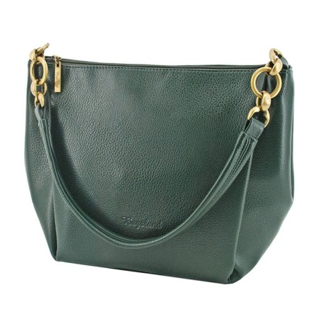 Female bag, artificial leather, green 22x10x26 cm