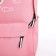 Young backpack from textiles with a zipper, waterproof, 4 pockets, pink color