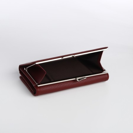 Women's wallet on a magnet, burgundy color-3