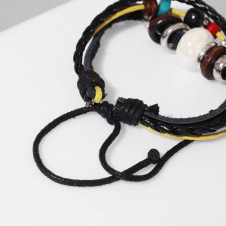 Hippi leather Bracelet Indian elephant, color, d = 6 cm-2