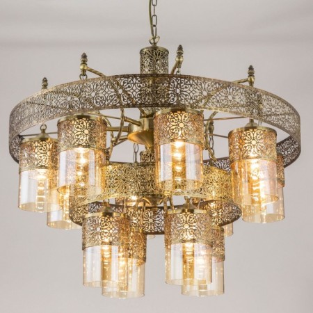 Suspended chandelier Citilux "emir" CL467193, 9x75W, E27, brown color-9