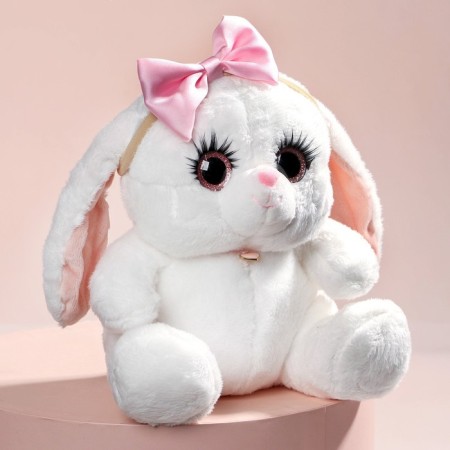 Soft toy "Bunny La Pu", in a dress, with a bandage bow-3