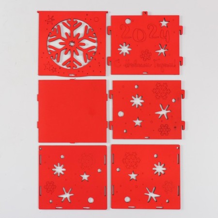 Casket-Cub "Snowflake" red 15.5x15x14 cm (set of 6 parts)-4