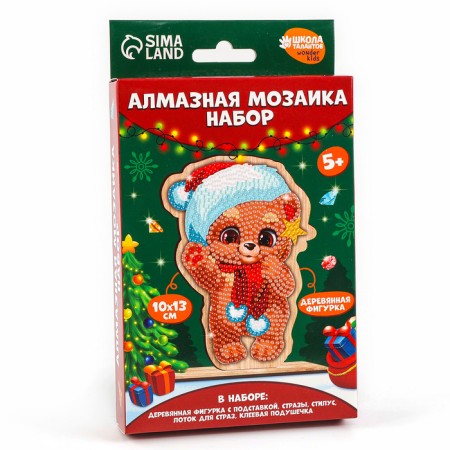 Diamond mosaic on a wooden figure "Medvetzhok"-4