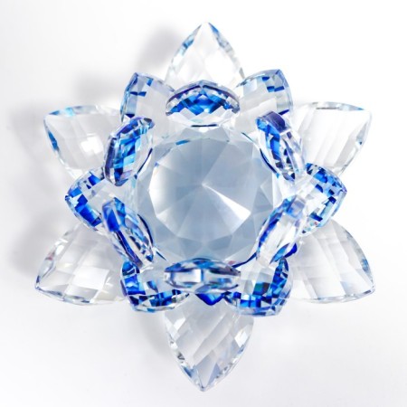 Souvenir glass "Lotus Crystal Troundword Blue Rainbow" D = 11 cm-2