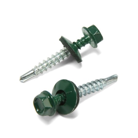 Roofing screws 4.8x35 mm, Ral6005 Color green, 250 pcs.