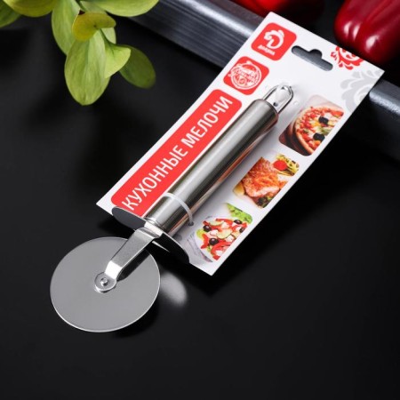Knife for dough and pizza shade "metallic", 19.5 cm, silver color-2