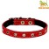Leather collar on synthetic winterizer, dimensionless, 37 x 1.5 cm, Osh 21-31 cm, red