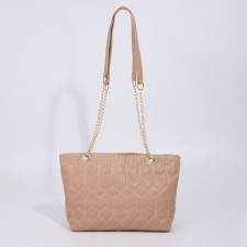 Zipper bag with lightning, beige color