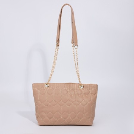 Zipper bag with lightning, beige color