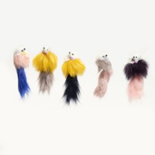 Artificial fur mouse up to 15 cm with a tail, a mix of flowers