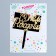 Topper "Happy Birthday", rectangle, black-gold color