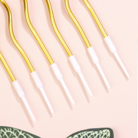 Candles for Cake "Serpentine" 6 pcs, cocktail, gold-3